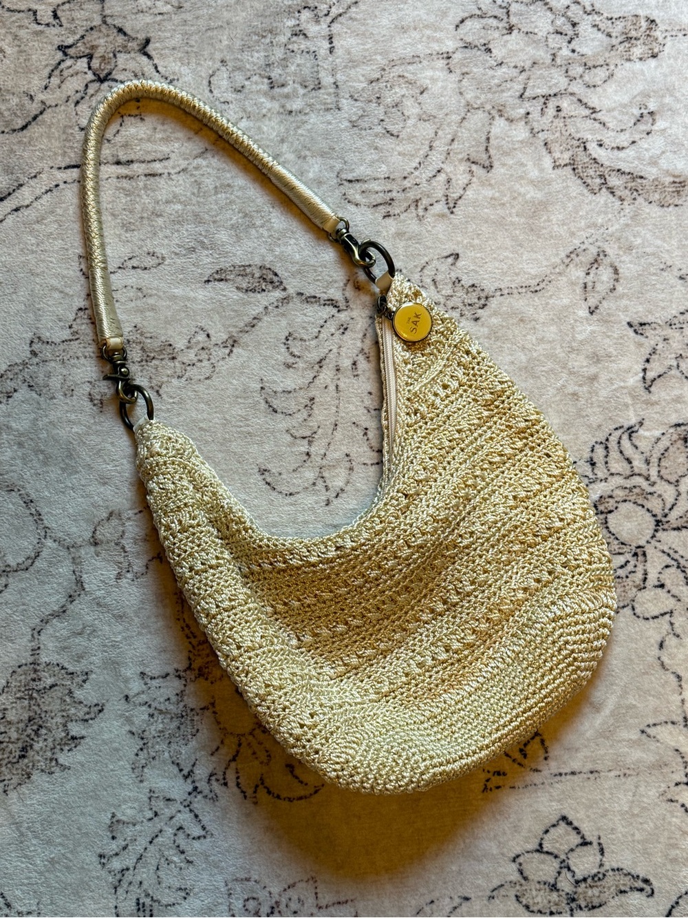 The Sak Woven Cream Hobo Shoulder Bag - Casual Chic Handbag